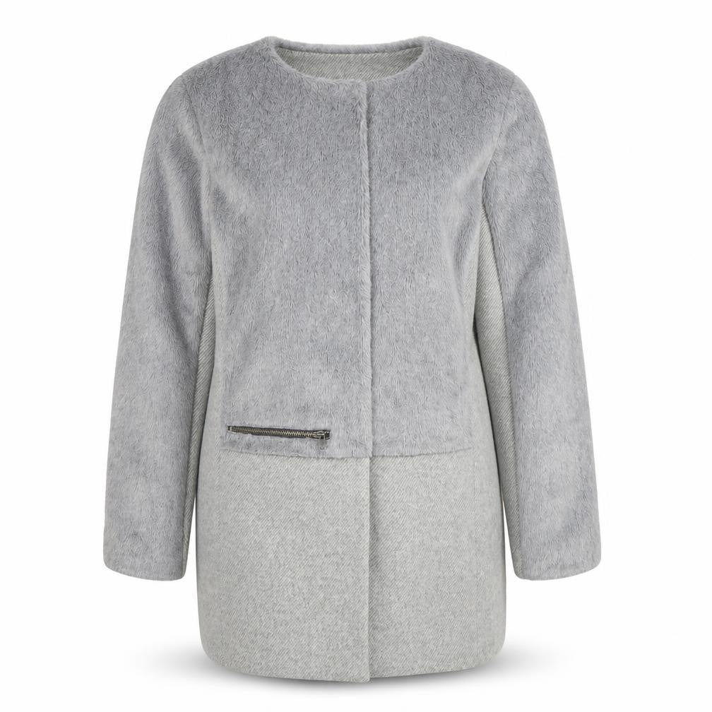 Next Girls Grey Wool Blend Zip Pocket Lined Mid-Length Coat 14 Years