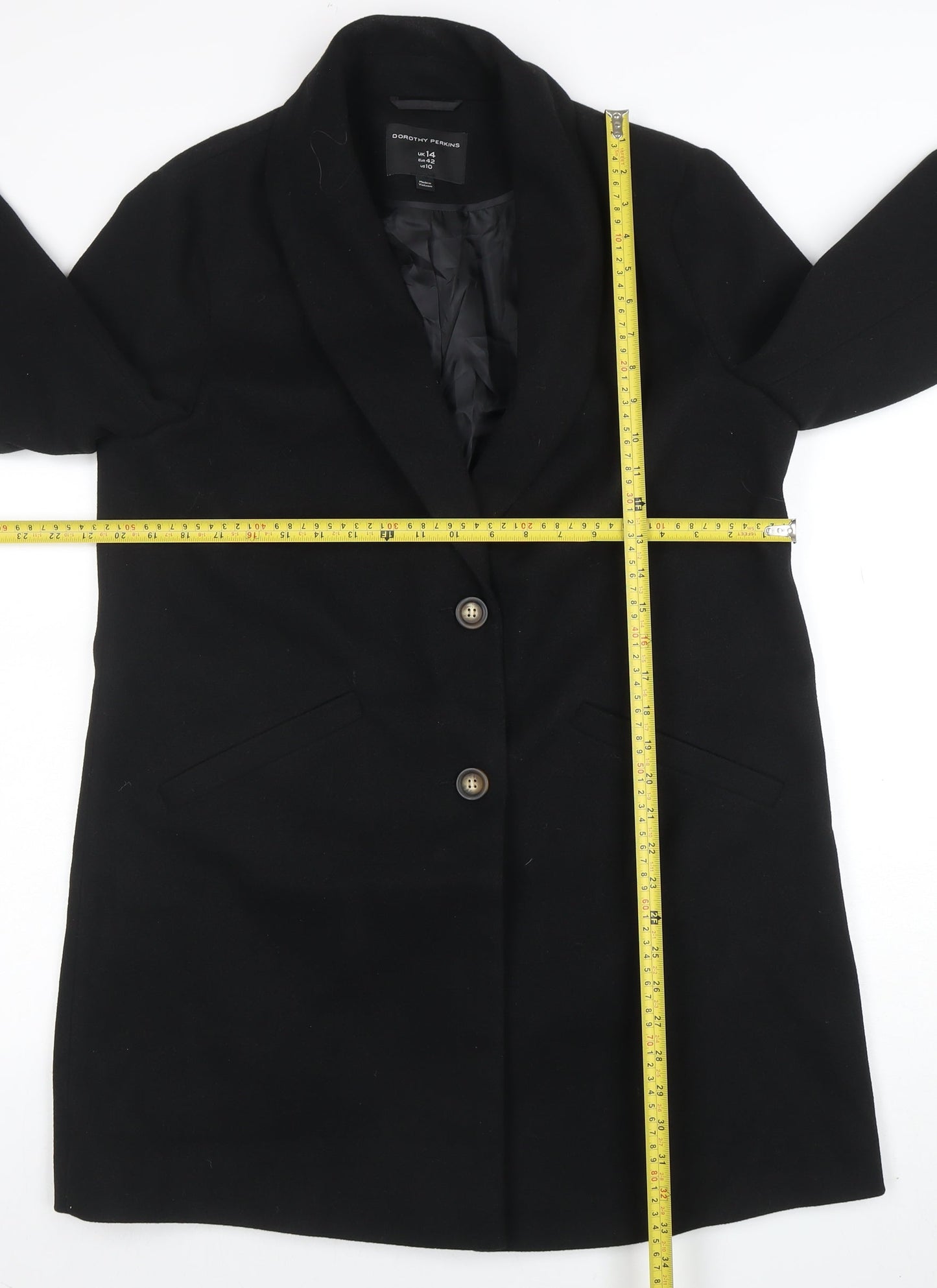 Dorothy Perkins Women’s Black Size 14 Mid-Length Coat