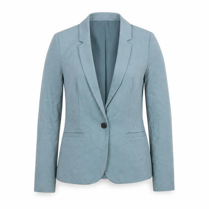 WE Women Blue Single-Breasted Blazer Jacket Size S Fitted Style