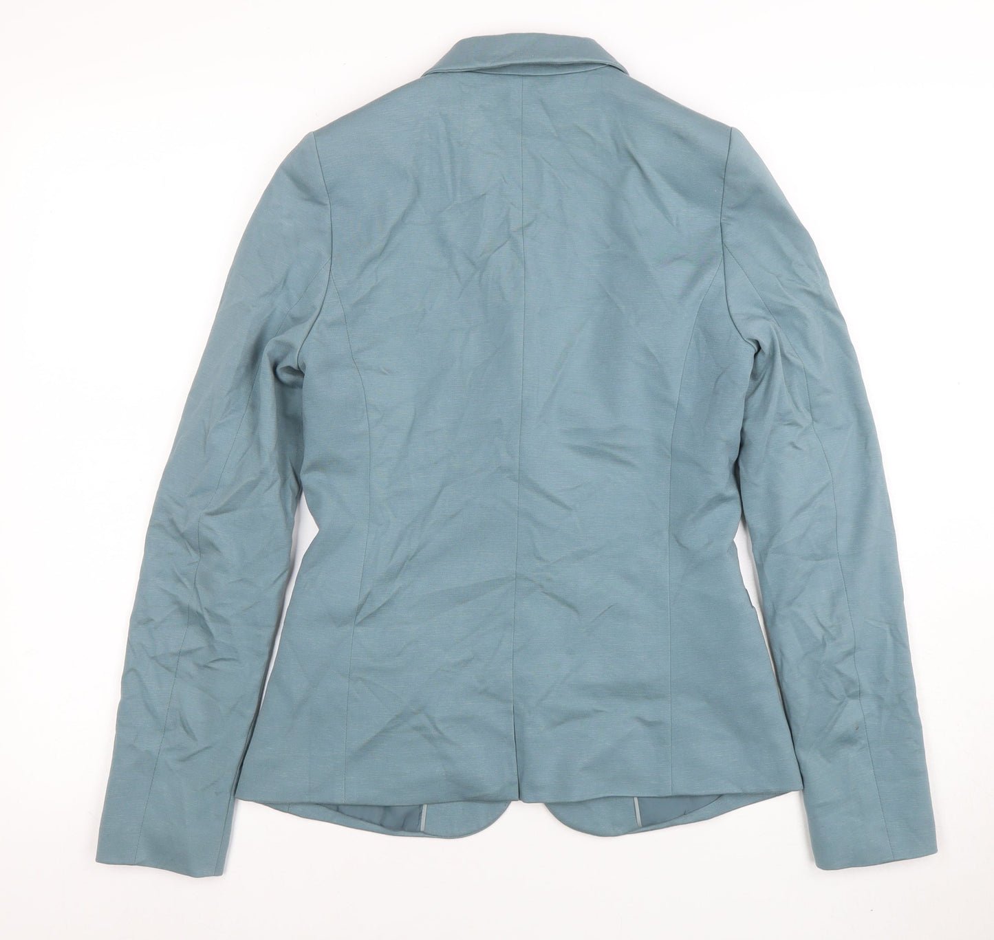 WE Women Blue Single-Breasted Blazer Jacket Size S Fitted Style