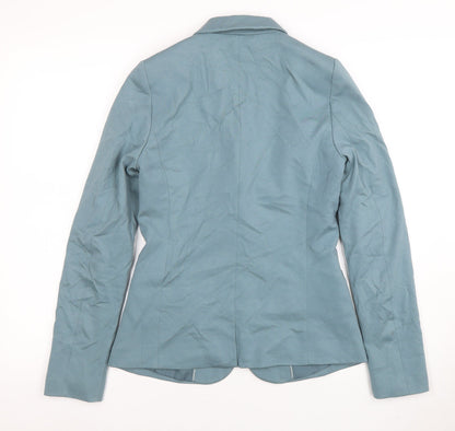 WE Women Blue Single-Breasted Blazer Jacket Size S Fitted Style