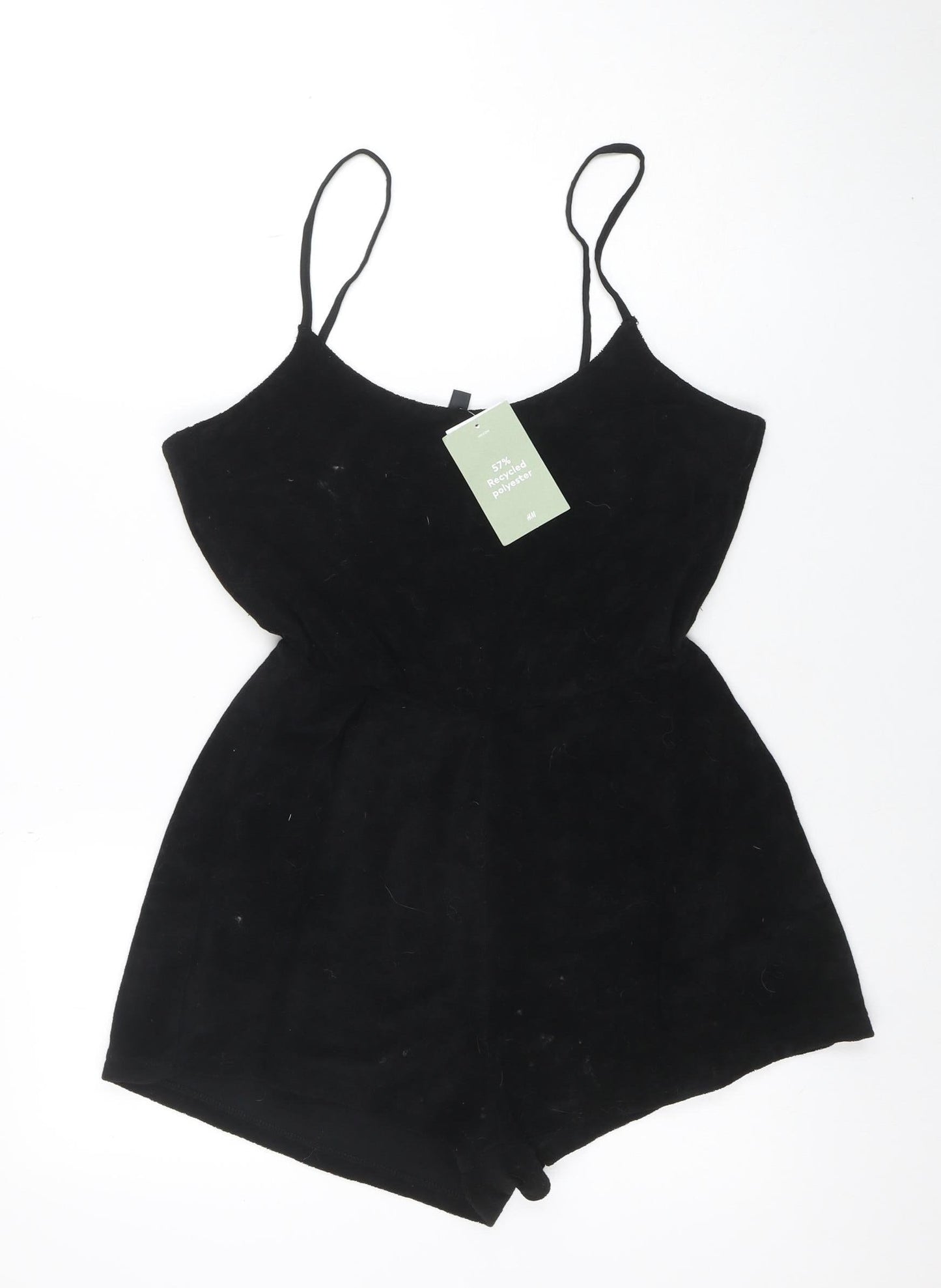 H&M Divided Women's Black Playsuit Size S Sleeveless Polyester Blend