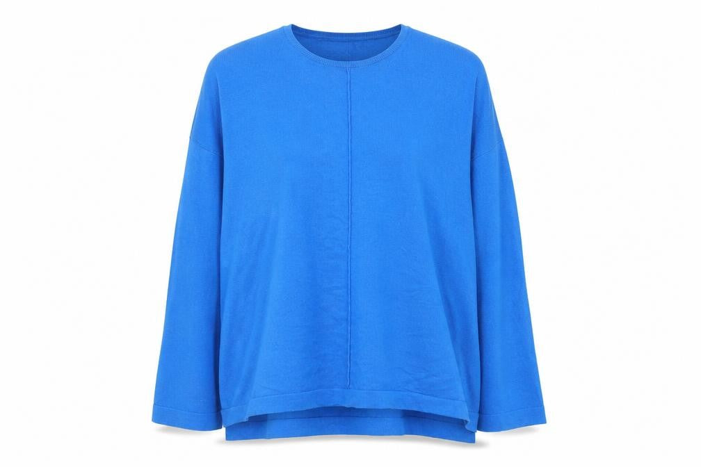 Hush Women’s Blue Wool Blend Relaxed Fit Pullover Jumper Size S