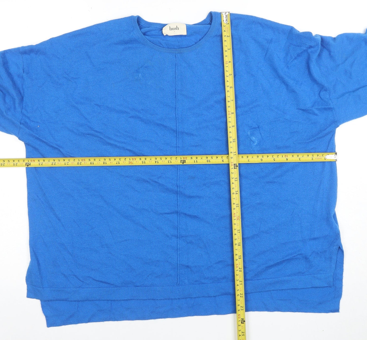Hush Women’s Blue Wool Blend Relaxed Fit Pullover Jumper Size S