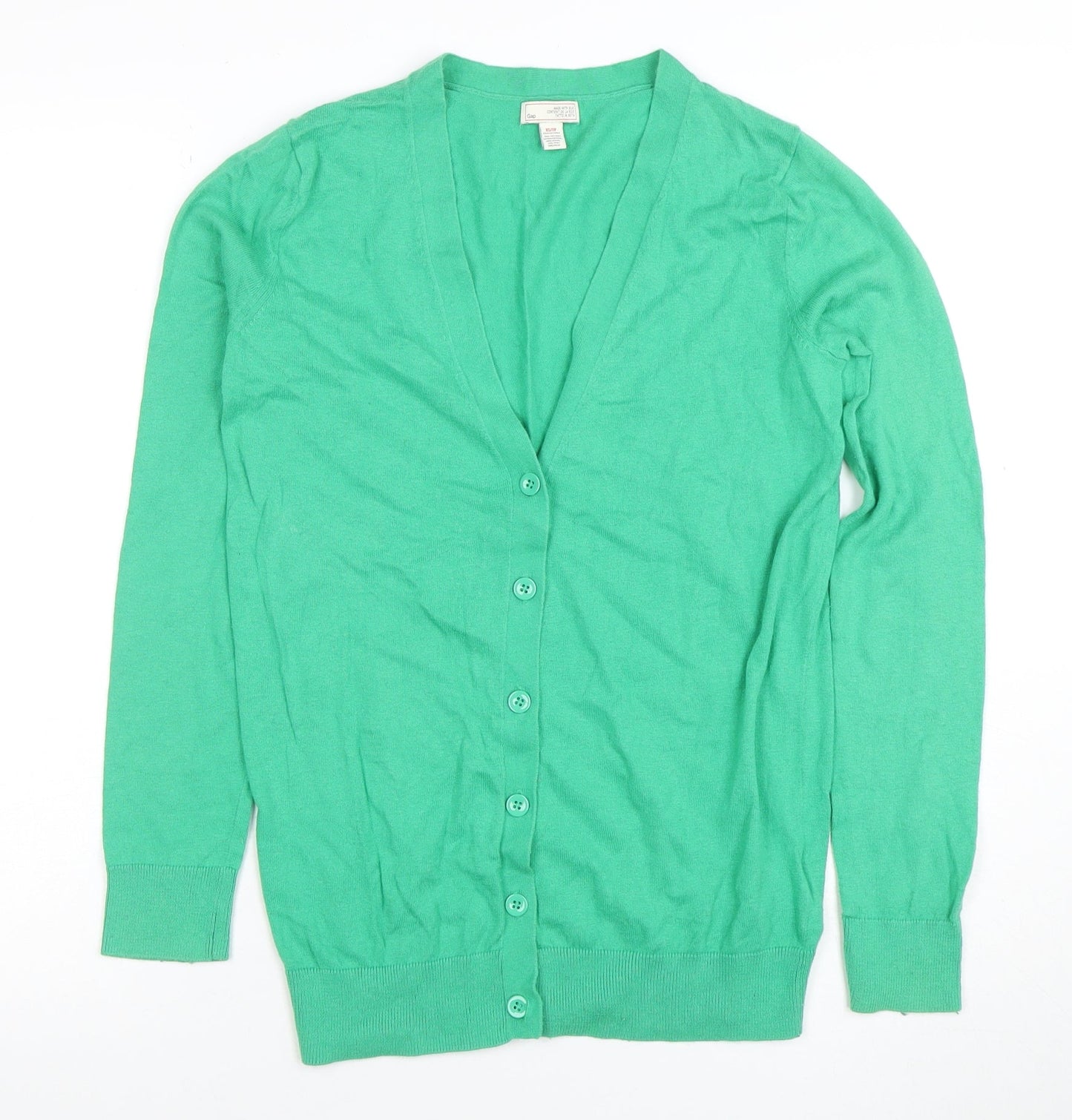 Gap Women's Green XS V-Neck Silk Cotton Cardigan