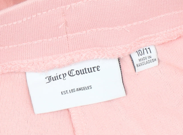 Juicy Couture Girls Pink Velour Sweatpants 10-11 Years Elastic Waist