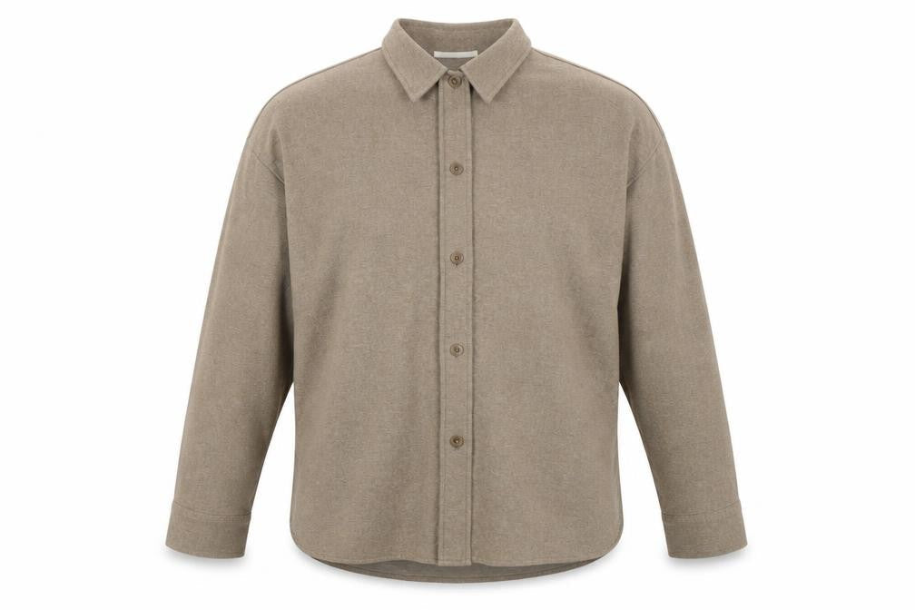 Uniqlo Men Beige Flannel Button Jacket M Lined Casual