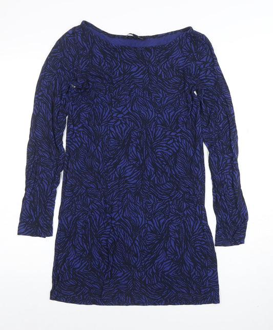 French Connection Women's Blue Animal Print Bodycon Dress Size S