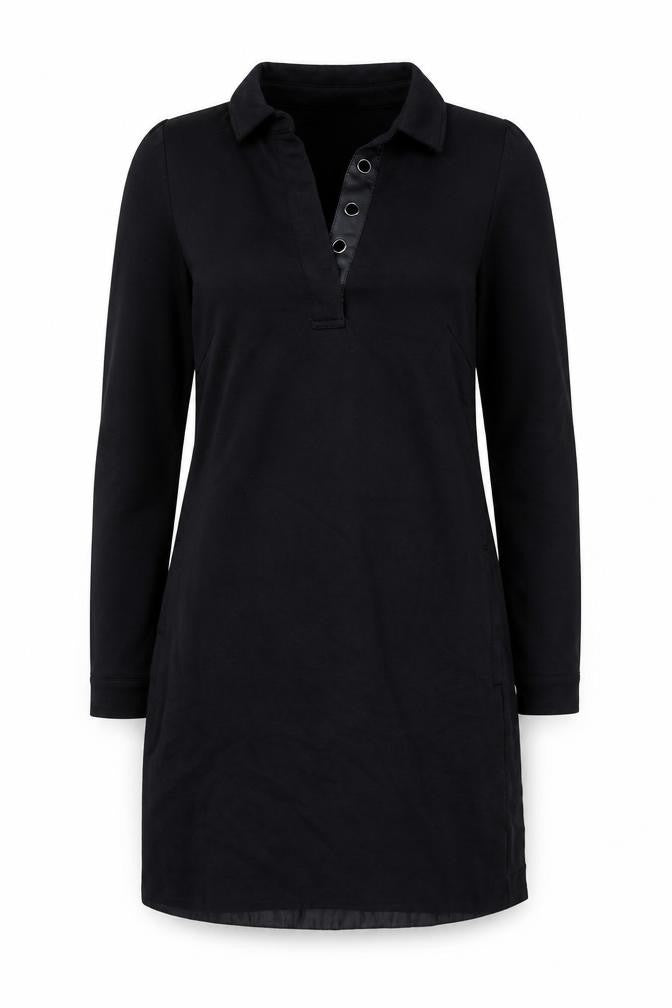 Thought Women's Black Size 8 Collared Long Sleeve Shirt Dress