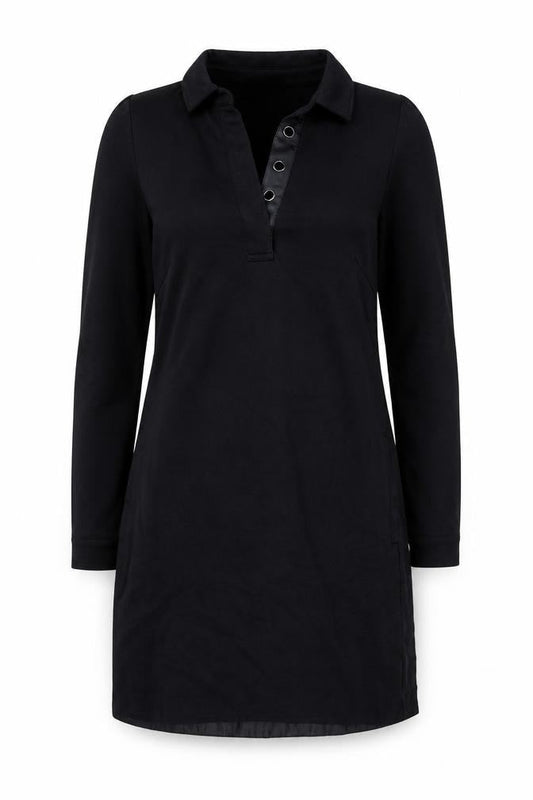 Thought Women's Black Size 8 Collared Long Sleeve Shirt Dress
