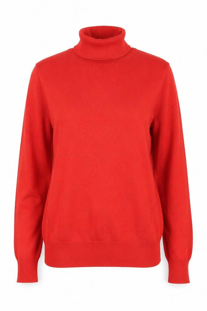 Oasis Women Red Roll Neck Knit Jumper Size M