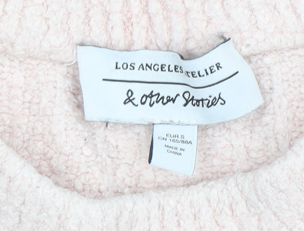 & Other Stories Women Pink Crew Neck Knit Pullover Jumper Size 10