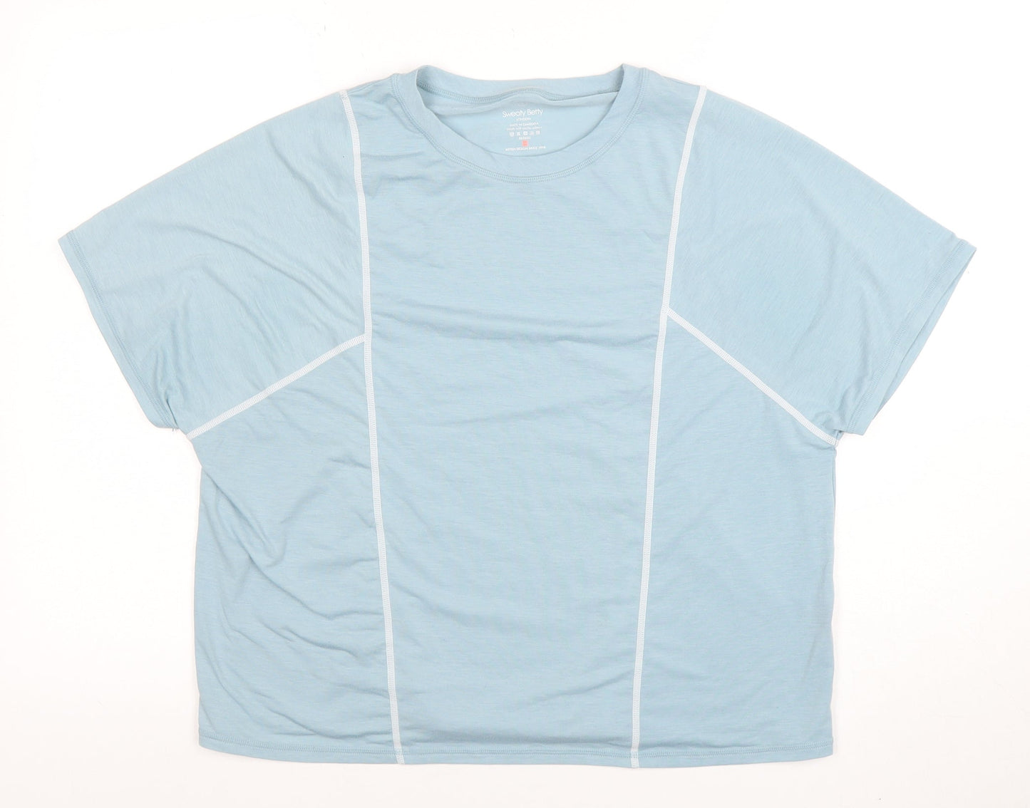 Sweaty Betty Women’s Light Blue Relaxed Fit Short Sleeve Active T-Shirt Size L