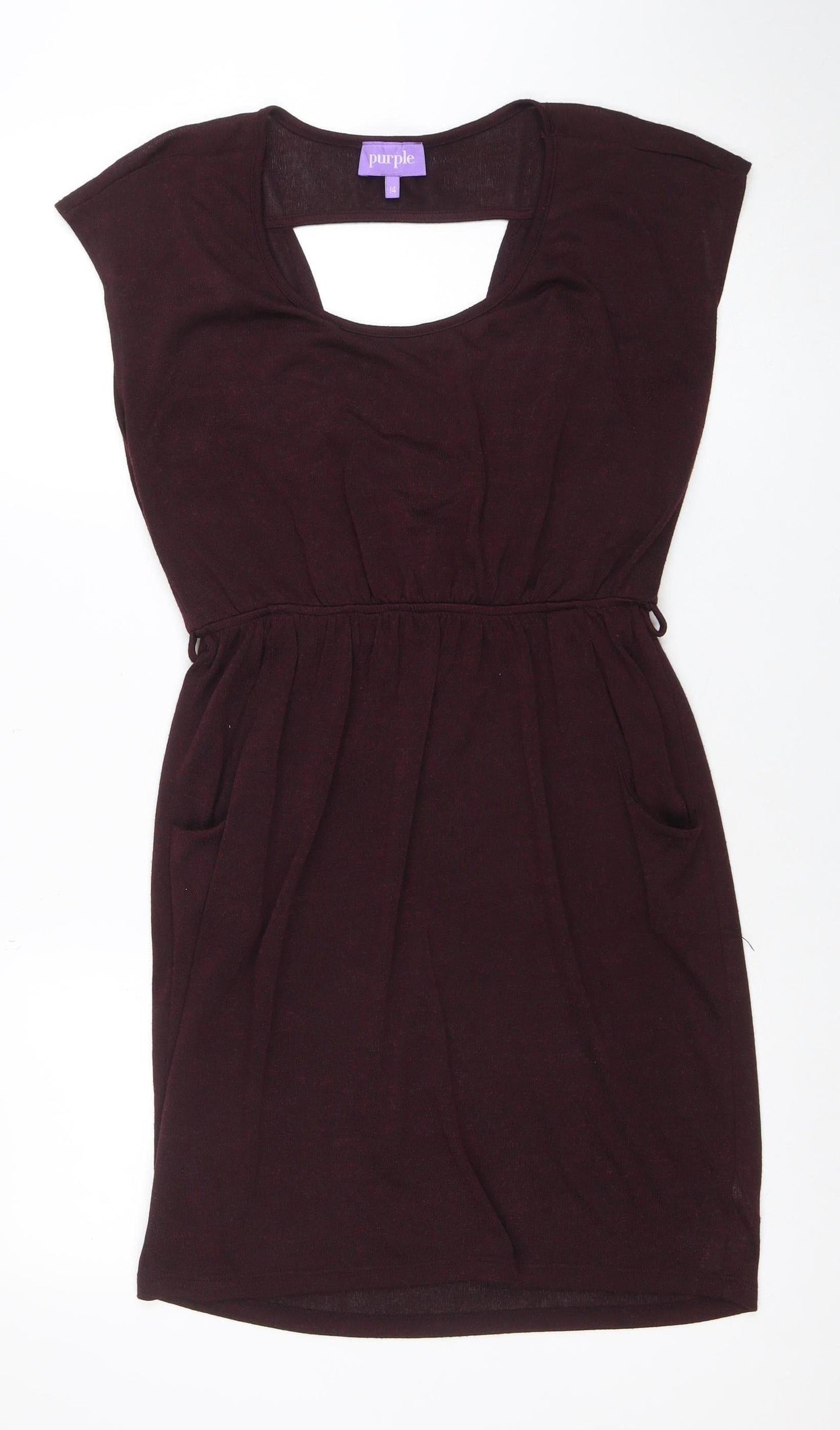 Purple Women's Brown Size 14 Sleeveless Bodycon Stretch Dress