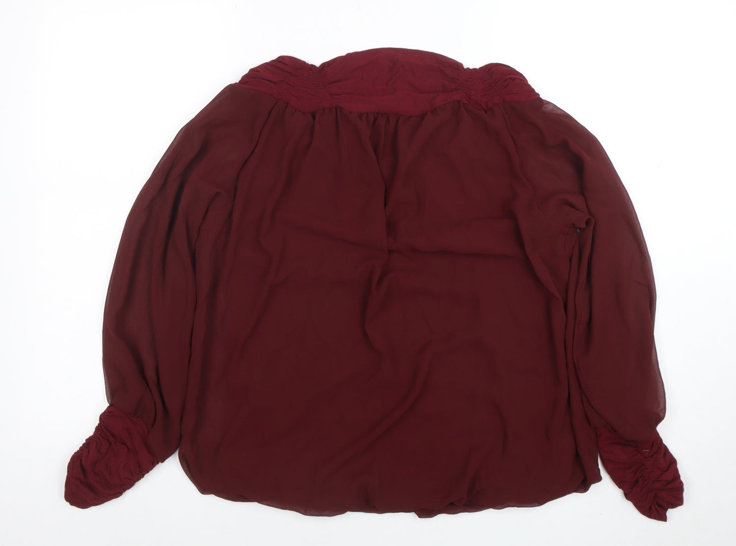 Ashley Brooke Women's Red Chiffon Tunic Blouse Size 14