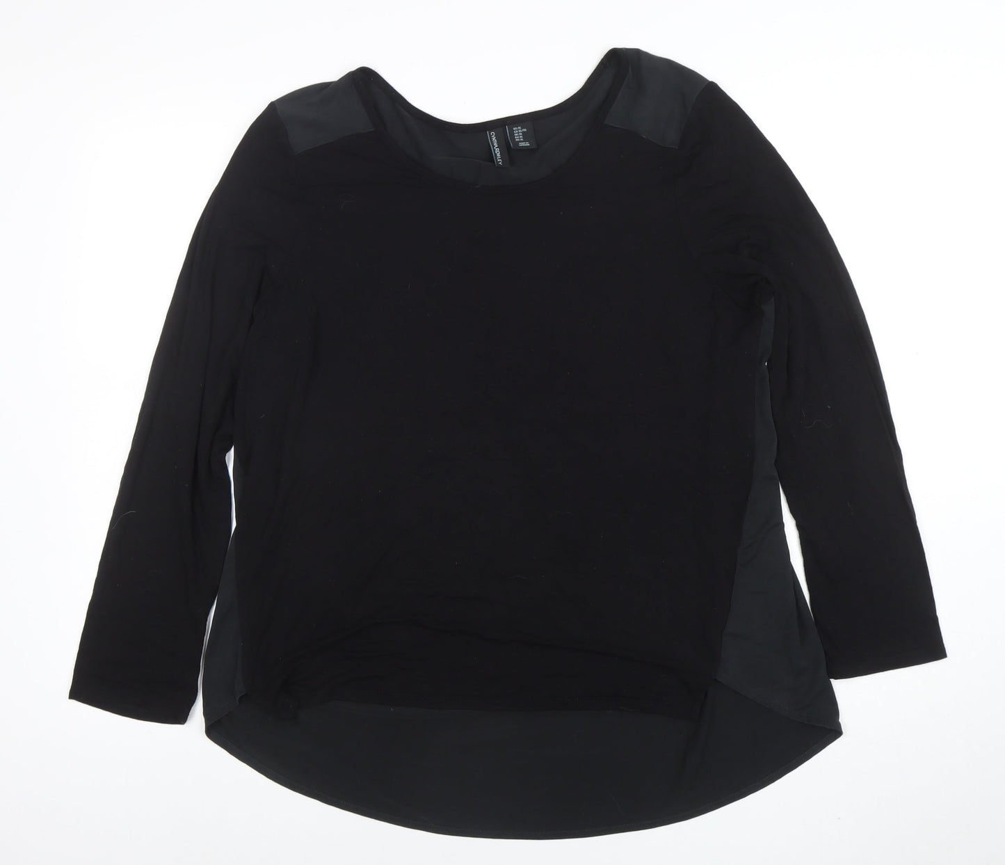 Cynthia Rowley Women’s Black XL Long Sleeve Scoop Neck Jersey Blouse