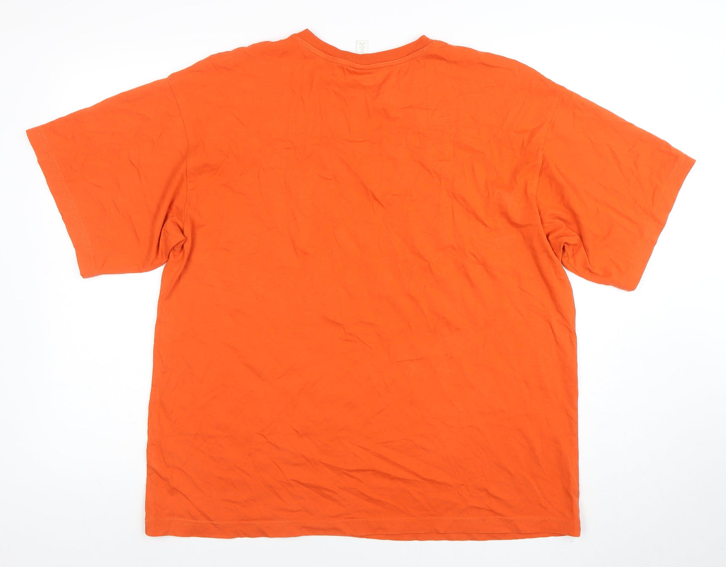 H&M Women Orange Crew Neck Short Sleeve Graphic T-Shirt Size S