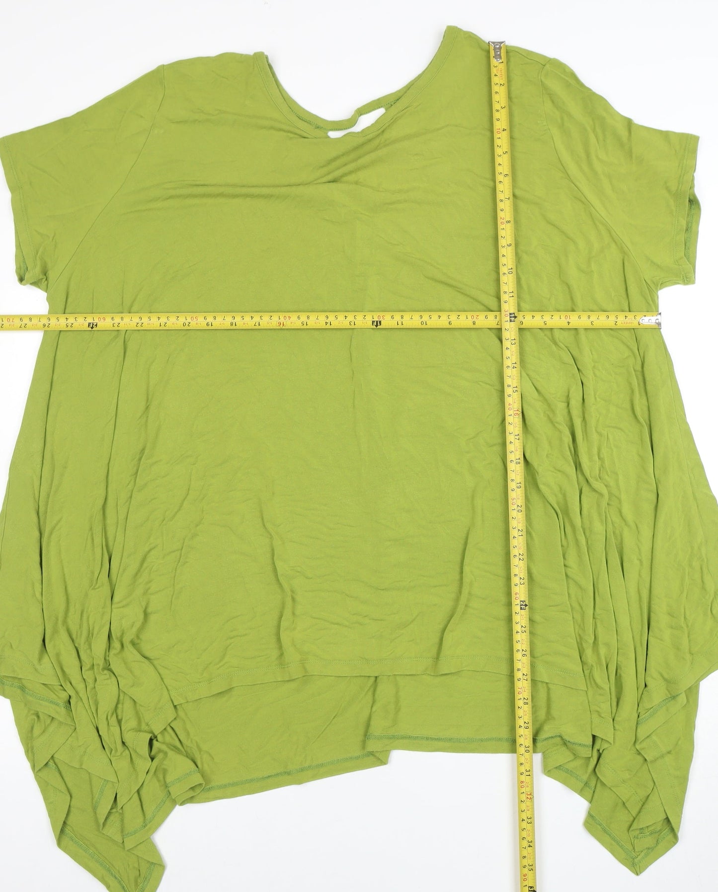 ANTHONY Studio Women’s Green XL Trapeze Asymmetric Jersey Dress