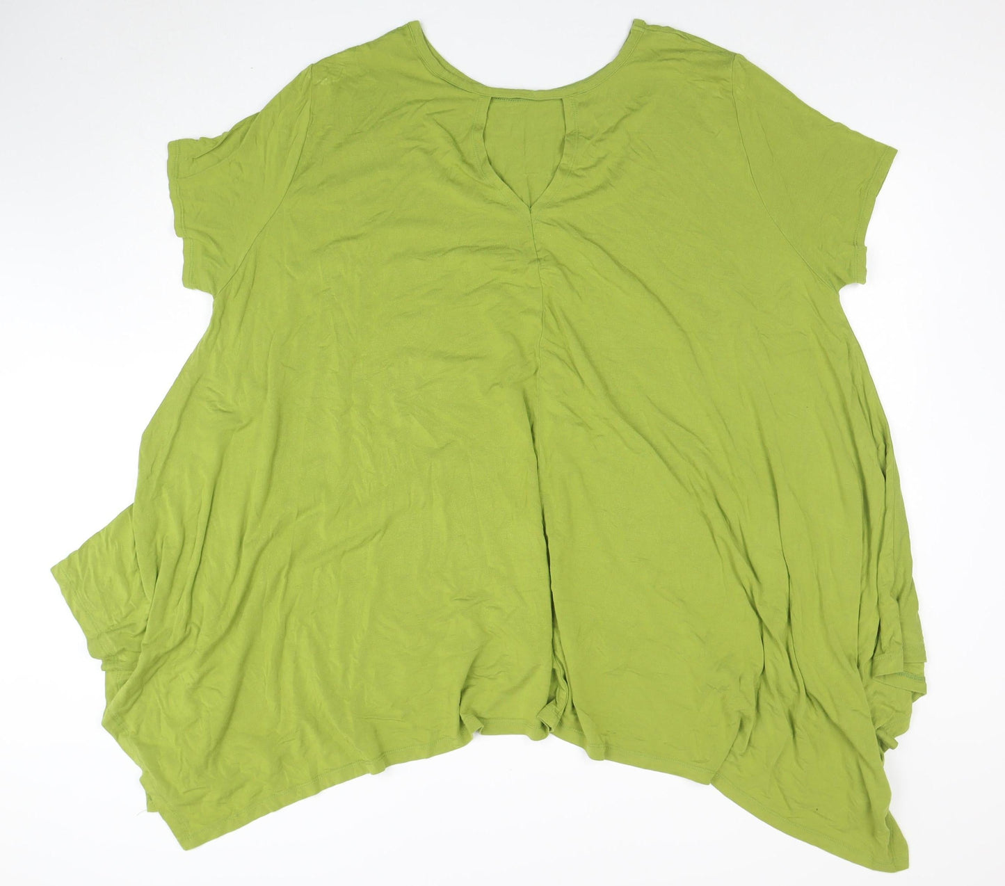 ANTHONY Studio Women’s Green XL Trapeze Asymmetric Jersey Dress