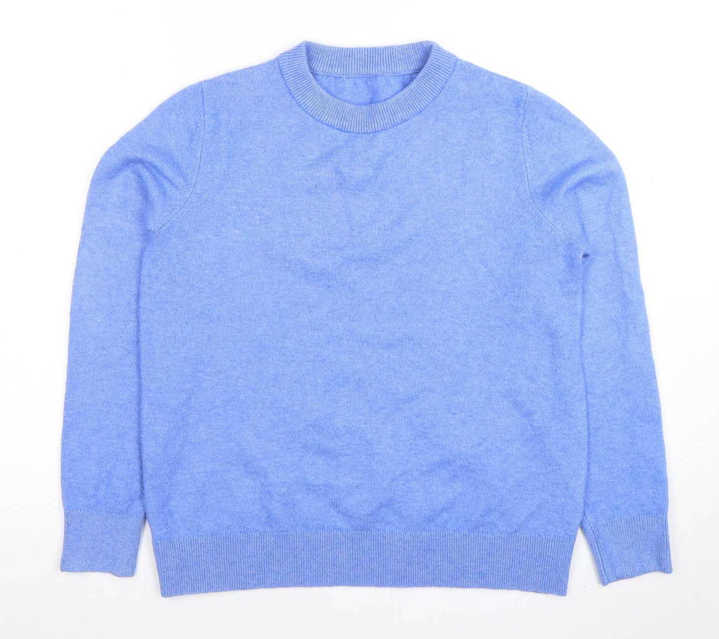 Marks and Spencer Womens Blue Wool Blend Crew Neck Jumper Size S