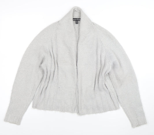 Marble Women's Grey Chunky Knit Open Cardigan Size 12