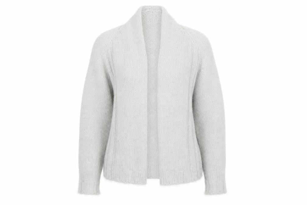 Marble Women's Grey Chunky Knit Open Cardigan Size 12