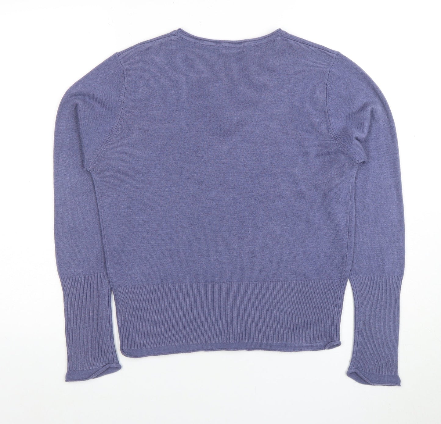 Marks and Spencer Per Una Blue V-Neck Long Sleeve Women's Pullover Jumper Size 14