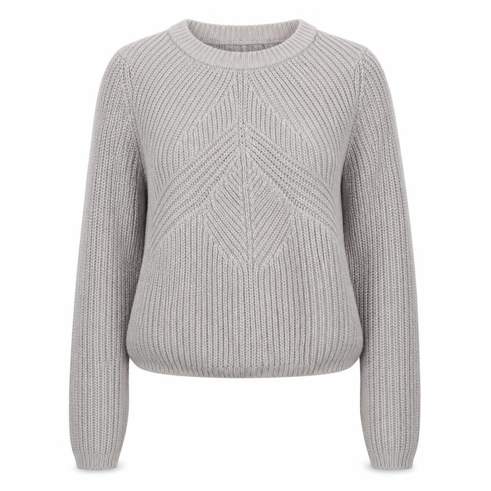 River Island Women's Grey Chunky Knit Cotton Pullover Jumper Size 8
