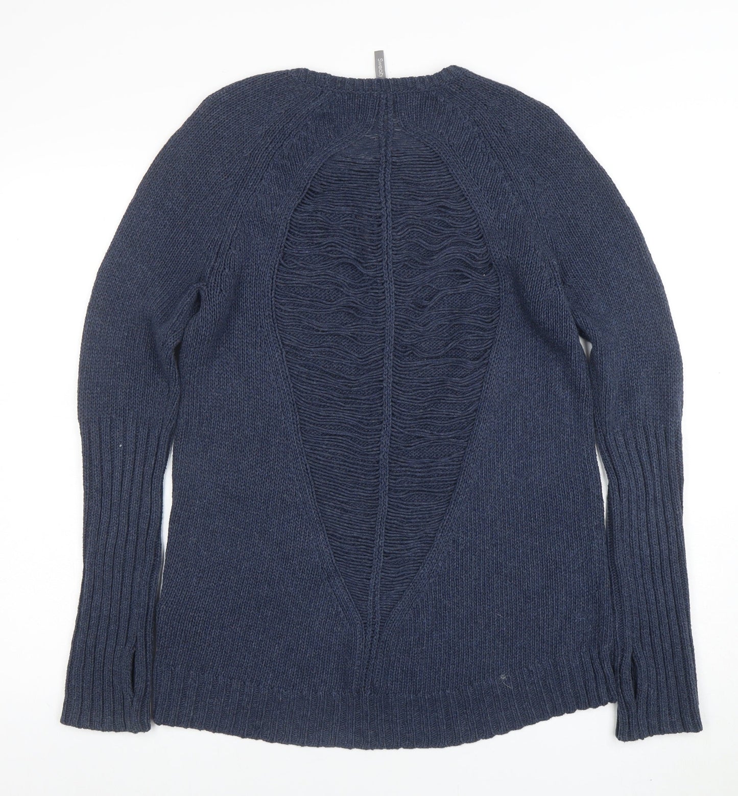 Sweaty Betty Womens Blue Cotton Knit Crew Neck Jumper Size S