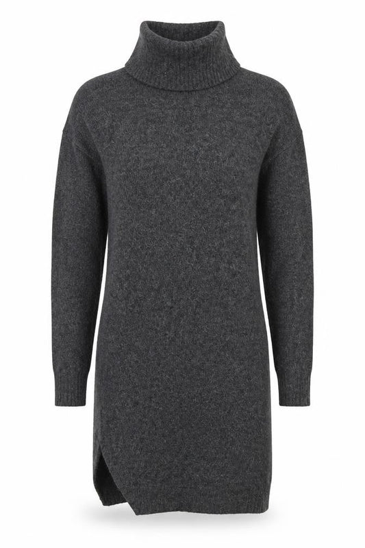 River Island Women’s Grey Jumper Dress Size 10 Roll Neck Knit