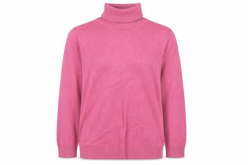 B&W Womens Pink Roll Neck Knit Pullover Jumper Size 4 UK