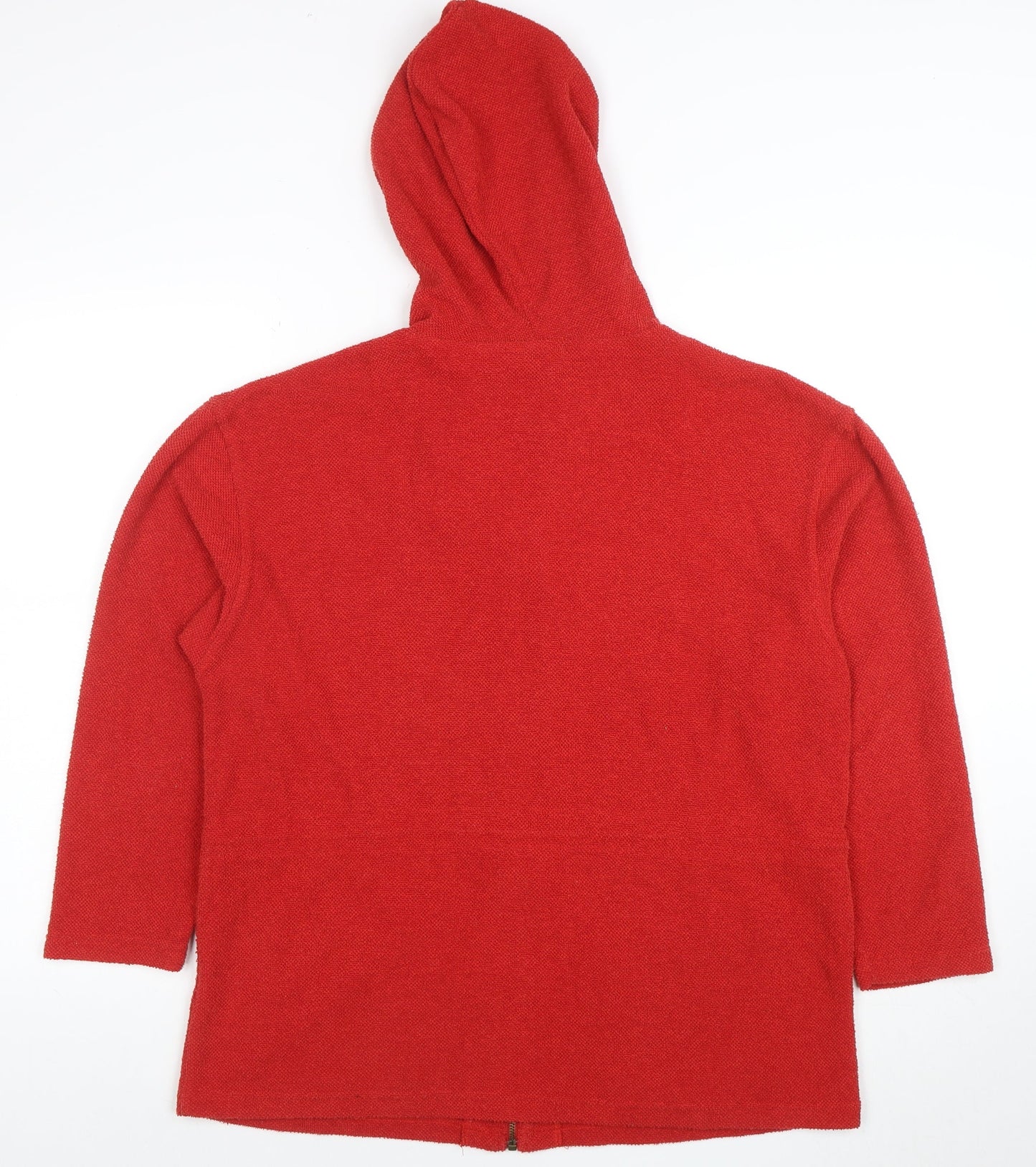 Dash Women Red Full Zip Hoodie Jacket UK 14 Polyester Cotton