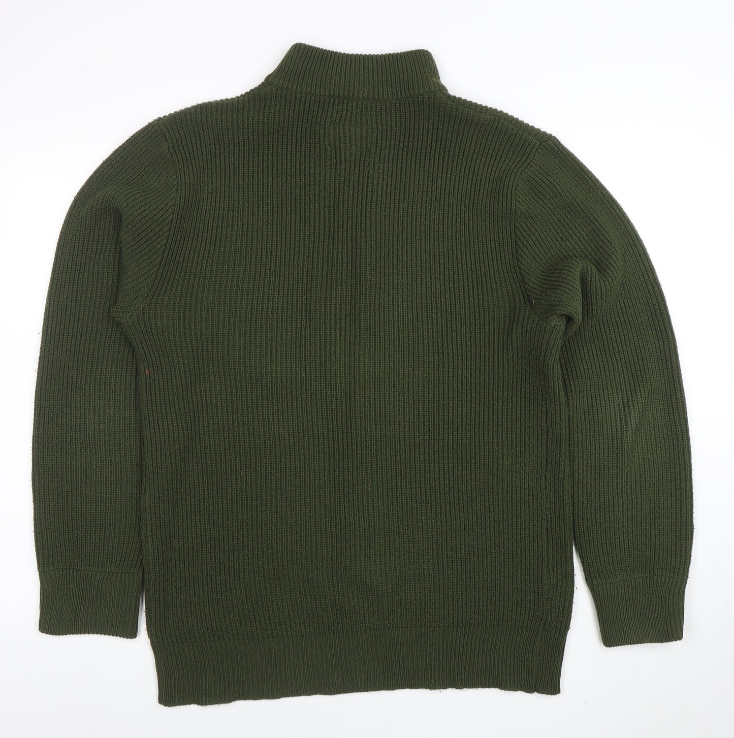 vidaXL Men’s Green 1/2 Zip High Neck Knit Jumper Size M