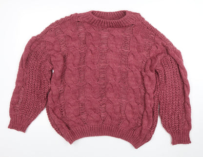 Dorothy Perkins Womens Purple Chunky Cable Knit Pullover Jumper M