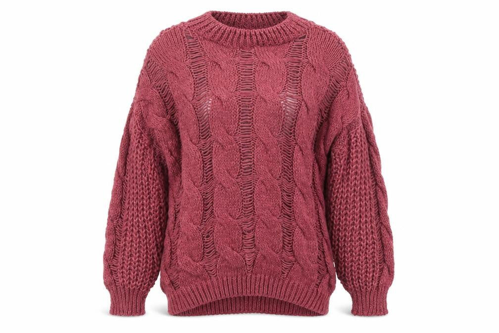 Dorothy Perkins Womens Purple Chunky Cable Knit Pullover Jumper M