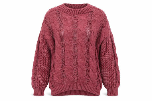 Dorothy Perkins Womens Purple Chunky Cable Knit Pullover Jumper M