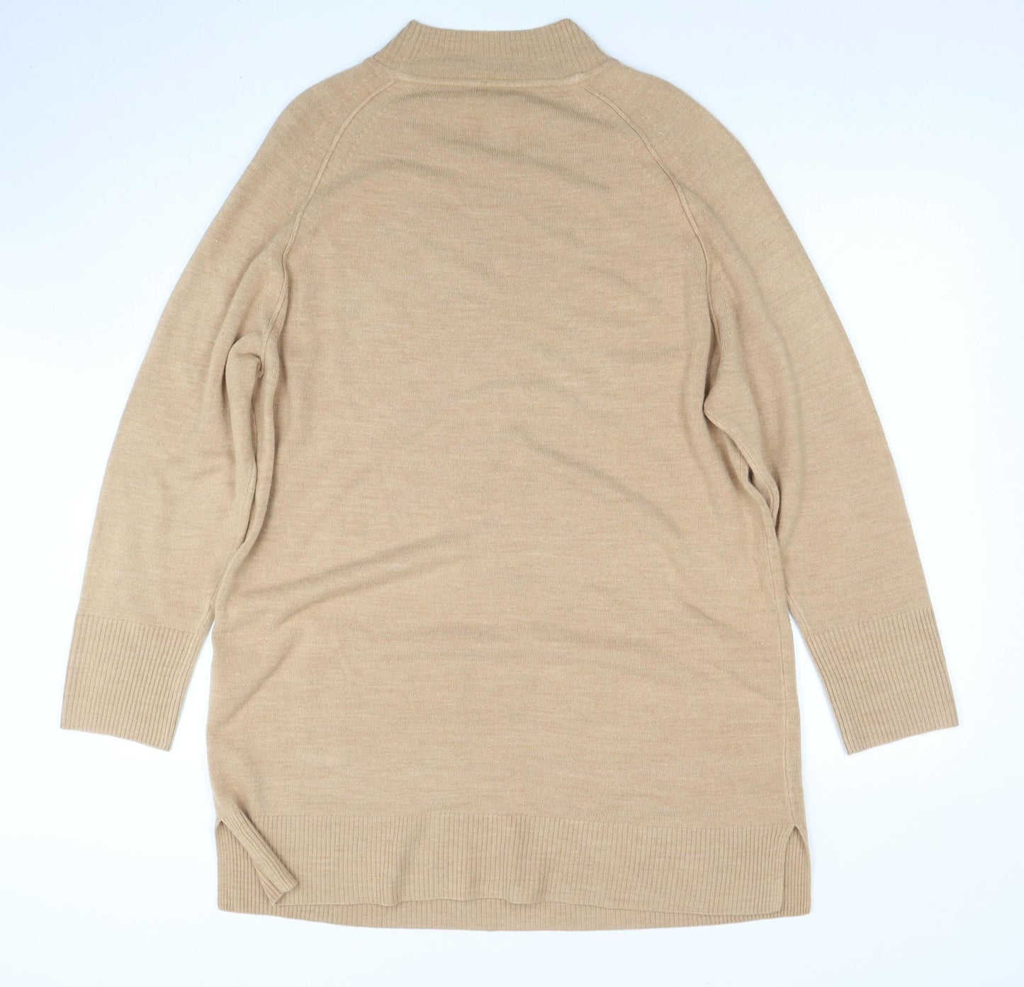 Principles Women’s Beige Mock Neck Long Sleeve Tunic Jumper Size 18