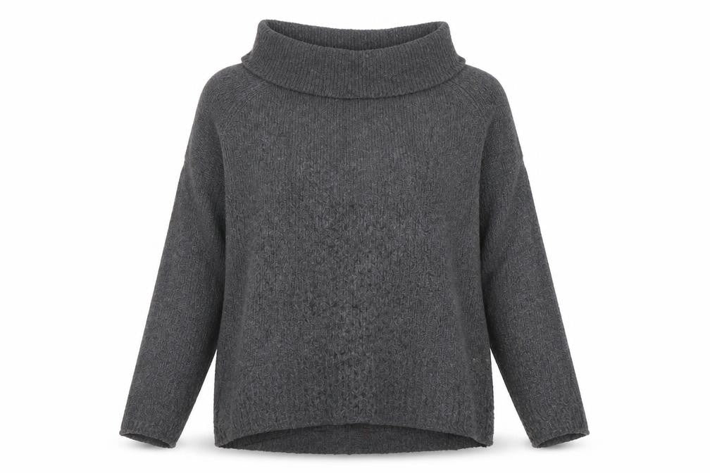 Orvis Women's Grey Cowl Neck Chunky Knit Jumper Size M