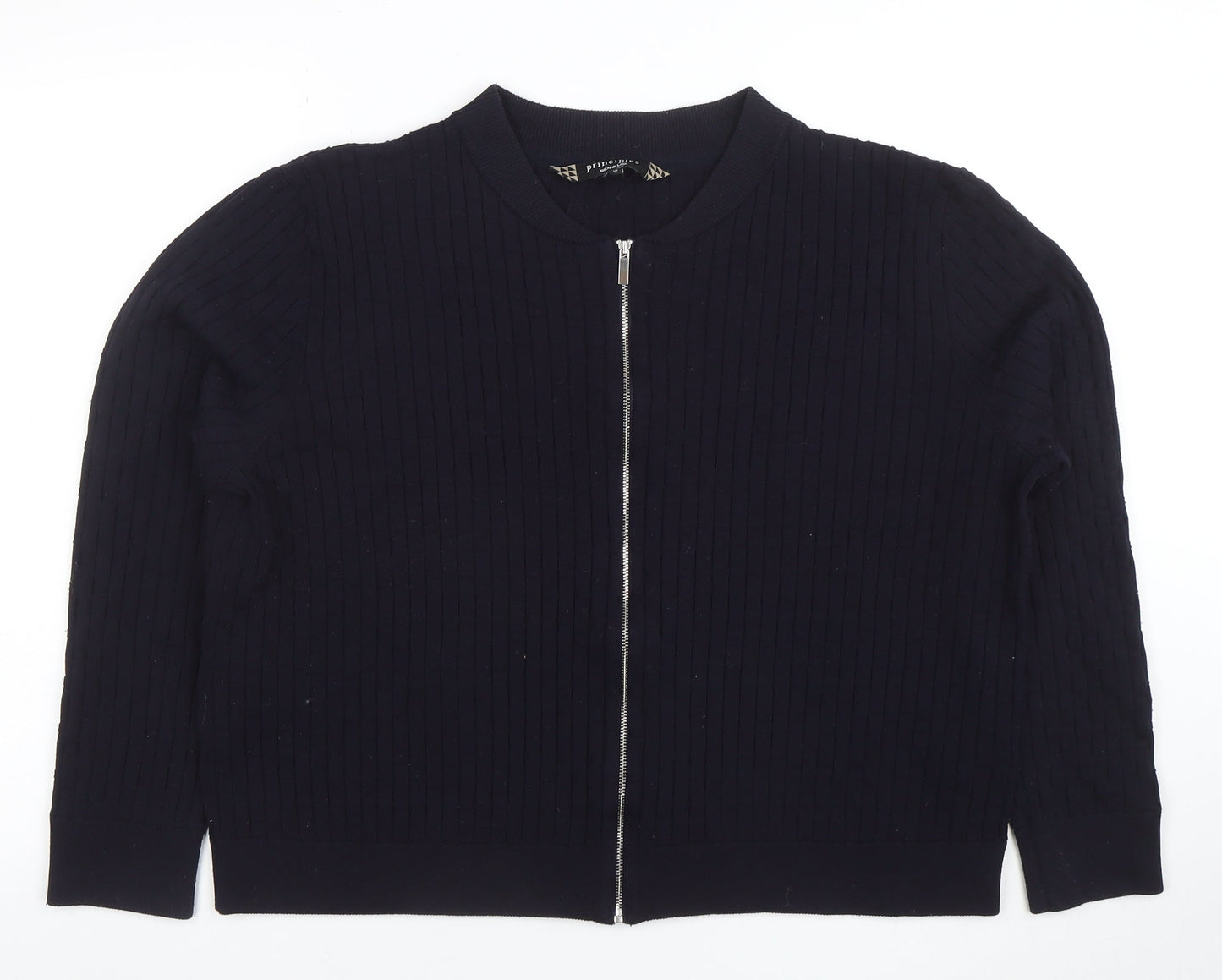 Principles by Ben de Lisi Women's Black Full Zip Cotton Blend Jumper Size 18