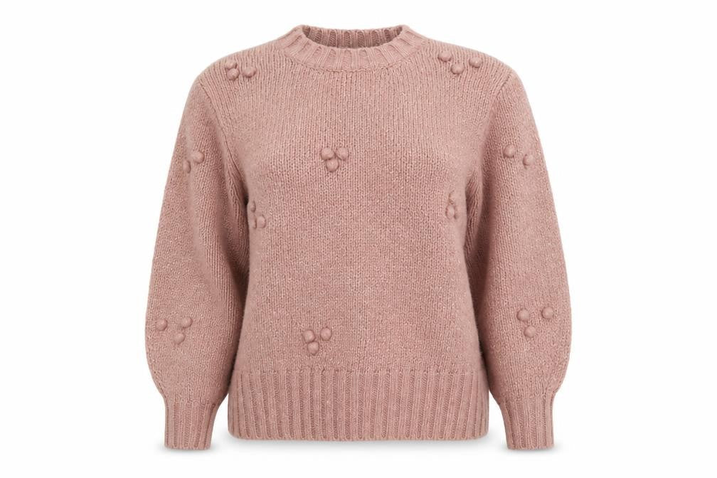 Tu Women Pink Crew Neck Chunky Knit Pullover Jumper Size S