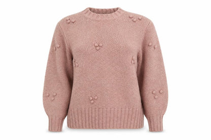 Tu Women Pink Crew Neck Chunky Knit Pullover Jumper Size S