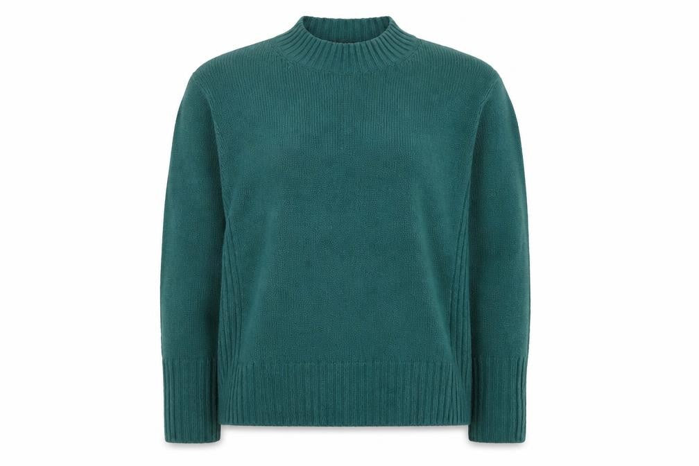 Monki Women Green Wool Blend High Neck Long Sleeve Pullover Jumper M