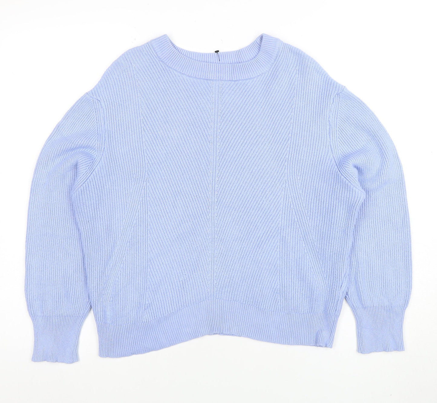 Marks and Spencer Women’s Blue Cotton Knit Crew Neck Jumper M