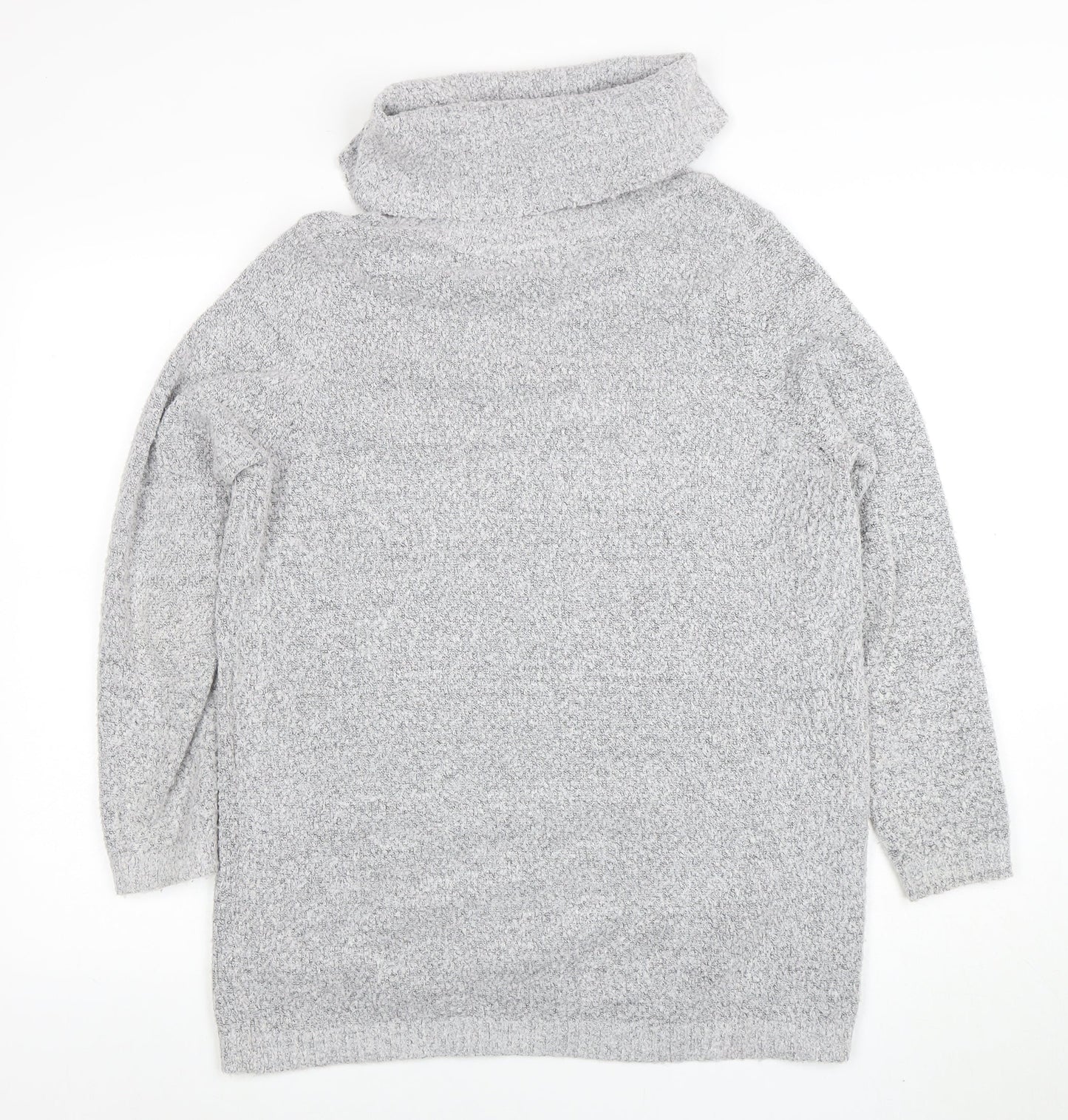 M&Co Petite Women Grey Roll Neck Knit Jumper Size 16