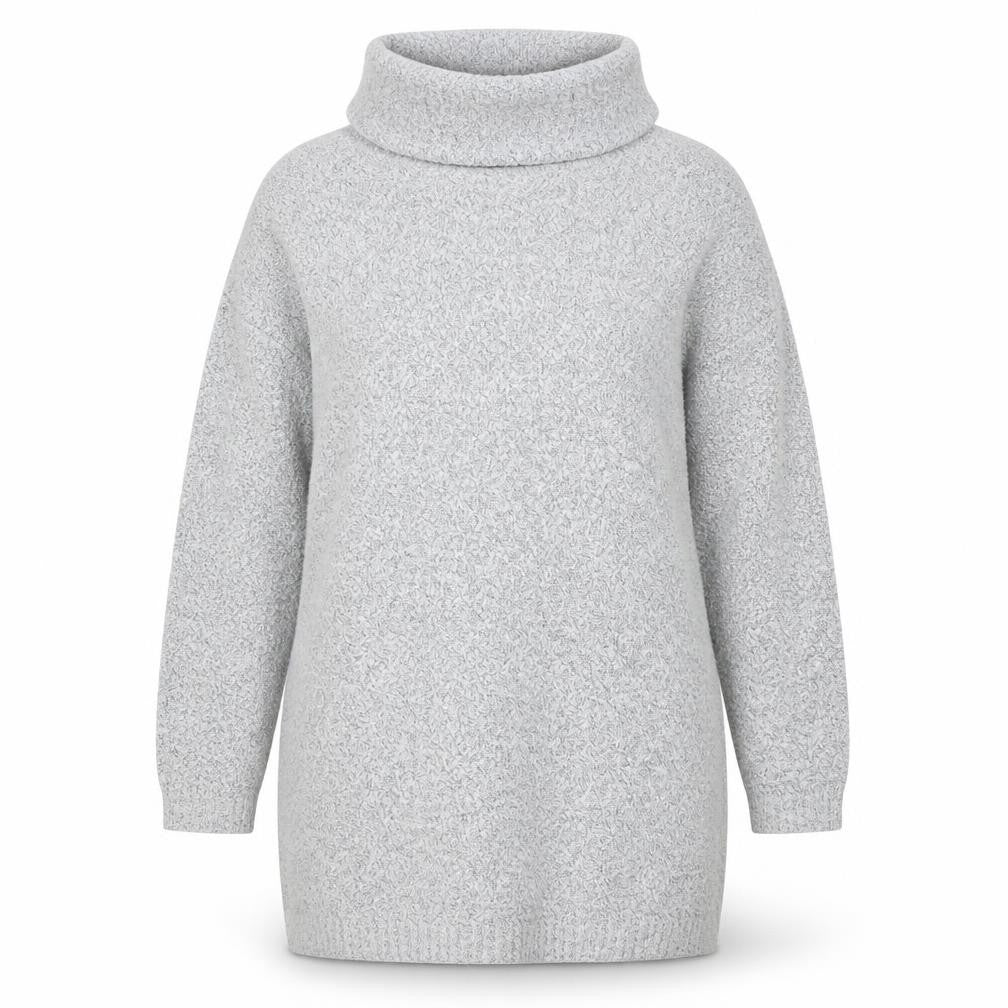 M&Co Petite Women Grey Roll Neck Knit Jumper Size 16