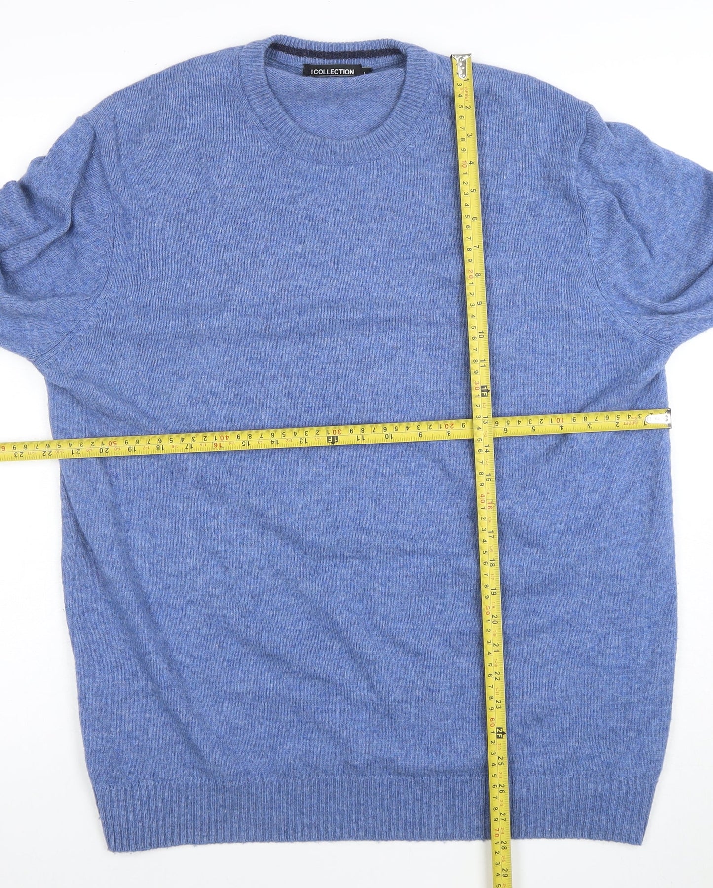 The Collection Debenhams Men's Blue Lambswool Blend Pullover Jumper L