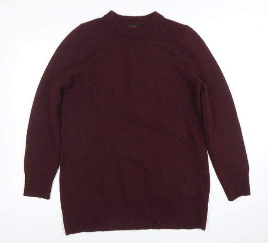 New Look Women's Burgundy Crew Neck Long Sleeve Jumper Size 10
