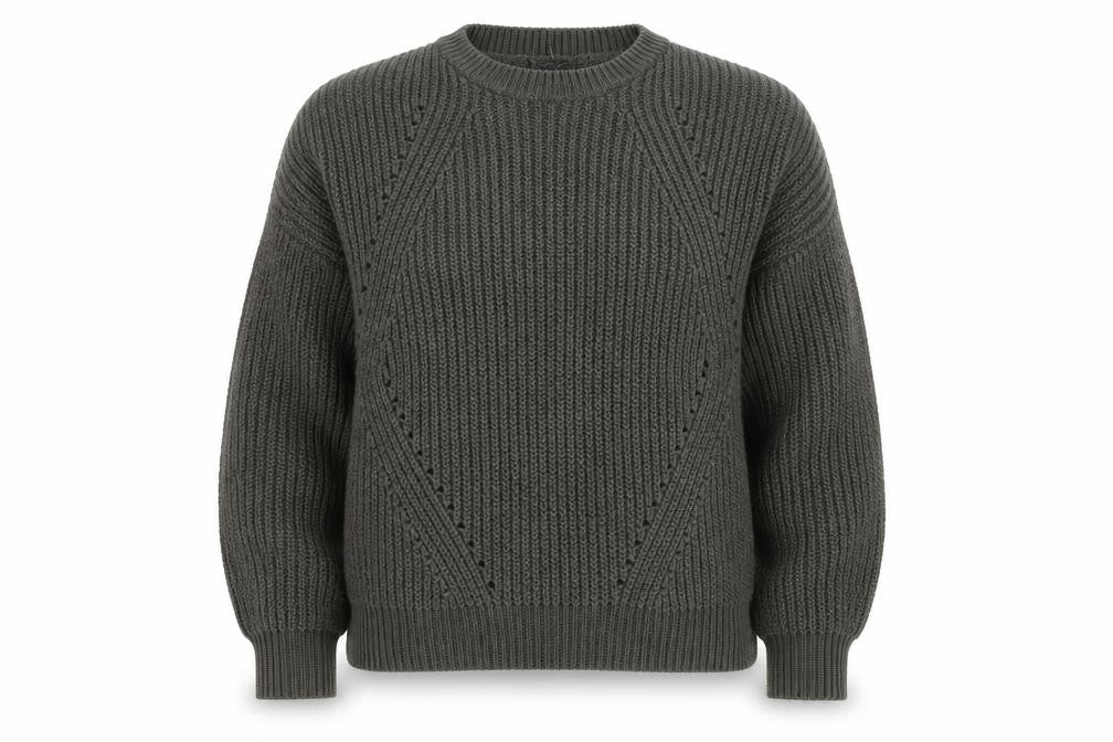 New Look Womens Grey Chunky Knit Crew Neck Pullover Jumper M