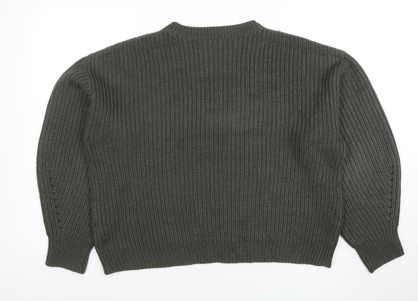 New Look Womens Grey Chunky Knit Crew Neck Pullover Jumper M