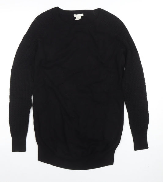 H&M Mama Women's Black Knit Long Sleeve Pullover Jumper Size S